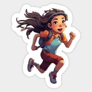 Runner brunette girl Sticker